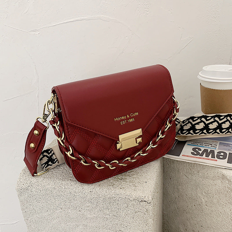 Fashion Rhombus Embroidery Thread One-shoulder Small Square Bag