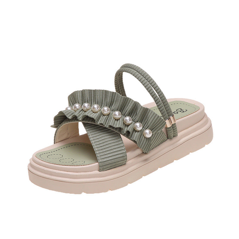 New Seaside High Heel Slippers For Women Summer