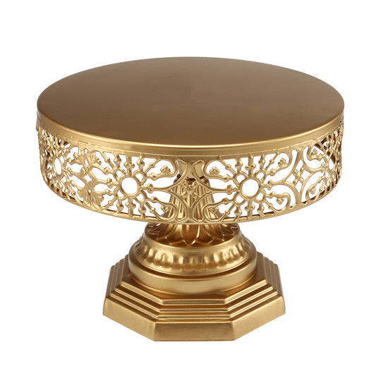 New Gold Wedding Cake Stand Round Metal Party Display Pedestal Plate Tower 25cm Tools Iron Metal