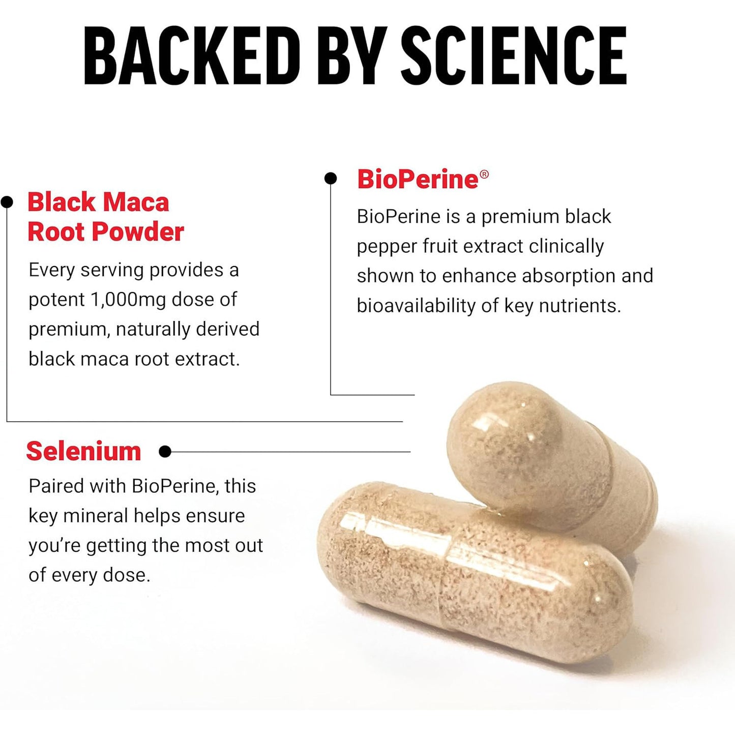 Men's Black Maca Capsules [7 bottles]